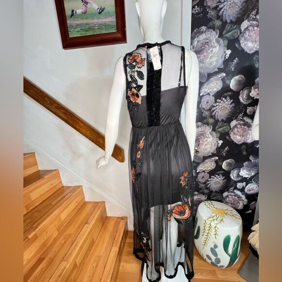 Anthropologie Not So Serious by Pallavi Mohan Midnight Garden Maxi Dress/size 2 - Picture 12 of 12
